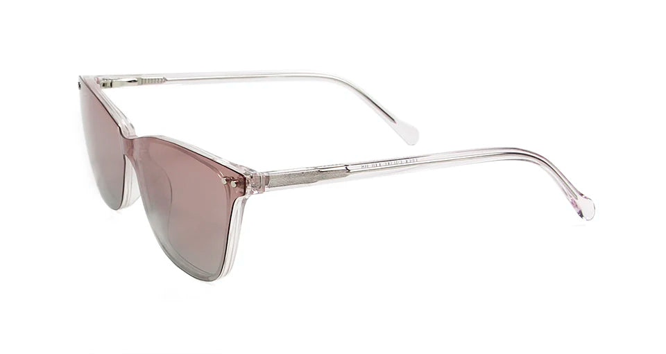 Trends 2024 Cateye Polarized Clear Sunglasses Women Transparent Acetate Eyewear Frame With Magnetic Clip On Sunglass Reflective