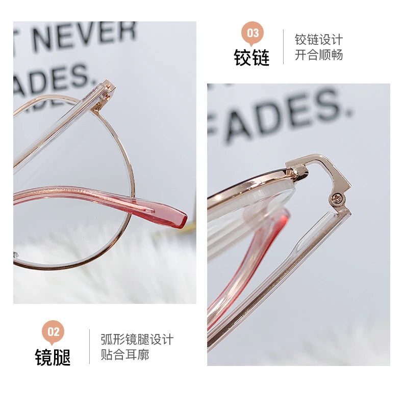 Transparent Computer Glasses Metal Frame Women Men Anti Blue Light Round Eyewear Blocking Glasses Optical Spectacle Eyeglass