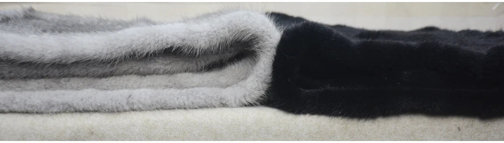 Long Style Winter Real Natural Mink Fur Scarf Lady 100% Natural Real Mink Fur Shawl Women Knitted Real Mink Fur Pashmina Scarves