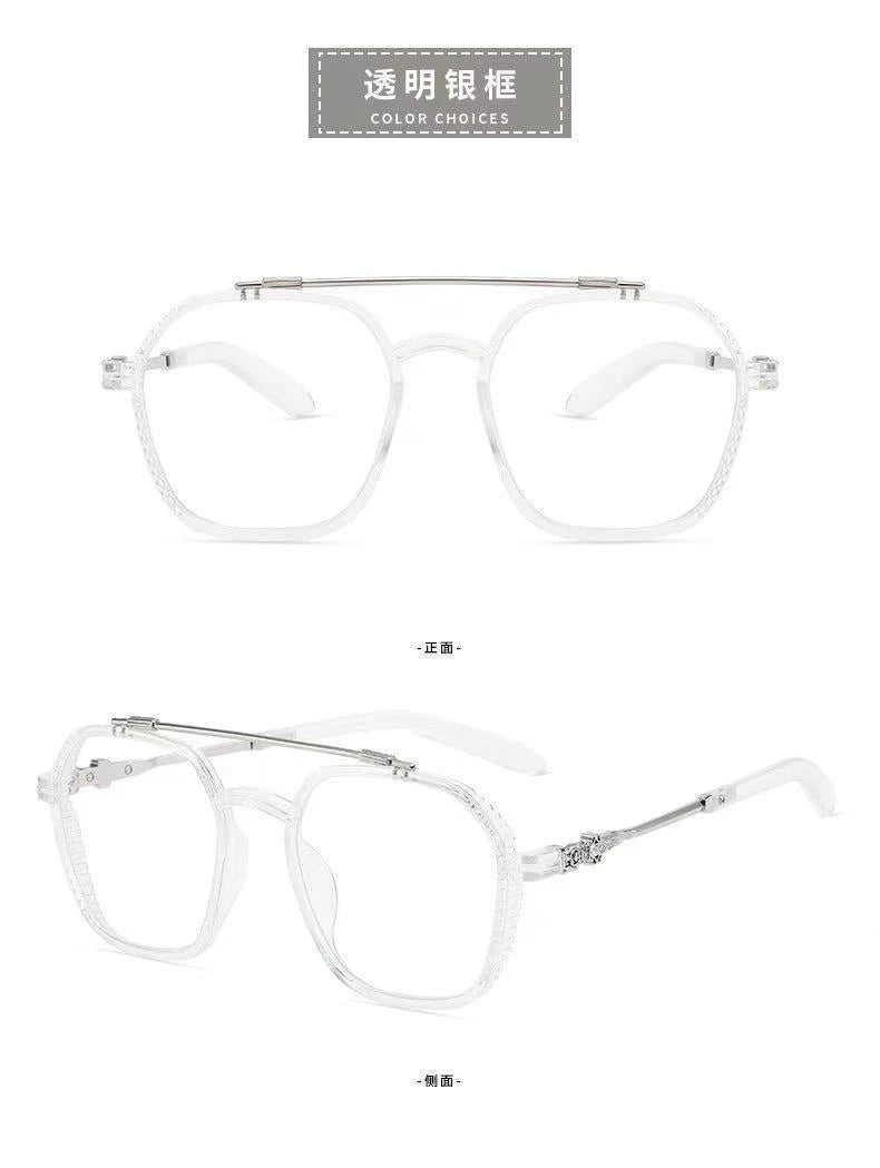 Transparent black Computer Glasses Frame Women Men Anti Blue Light polygon Eyewear Blocking Glasses Optical Spectacle Eyeglass
