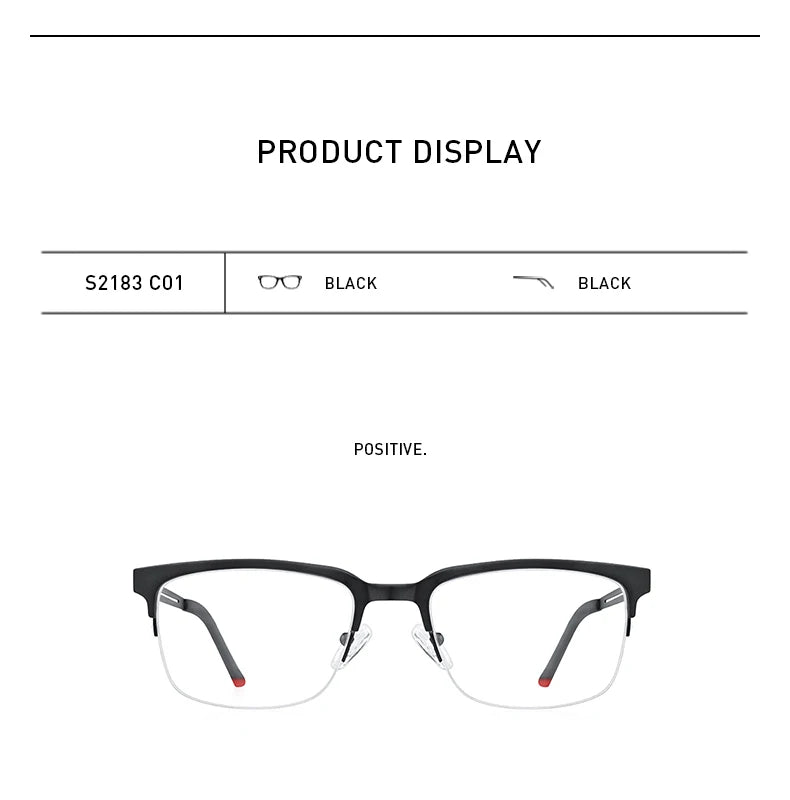 MERRYS DESIGN Classic Men Titanium Alloy Optical Glasses Frames Male Ultralight Square Myopia Prescription Eyeglasses S2183
