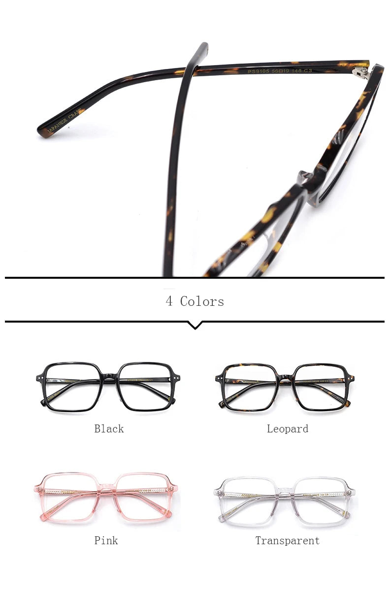 HDCRAFTER Oversized Glasses Frame Glasses For Women Luxury Pink Transparent Eyeglasses Frames Prescription Optical Clear Lenses