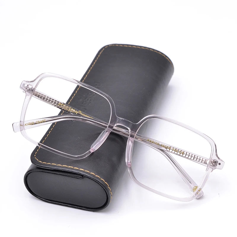 HDCRAFTER Oversized Glasses Frame Glasses For Women Luxury Pink Transparent Eyeglasses Frames Prescription Optical Clear Lenses