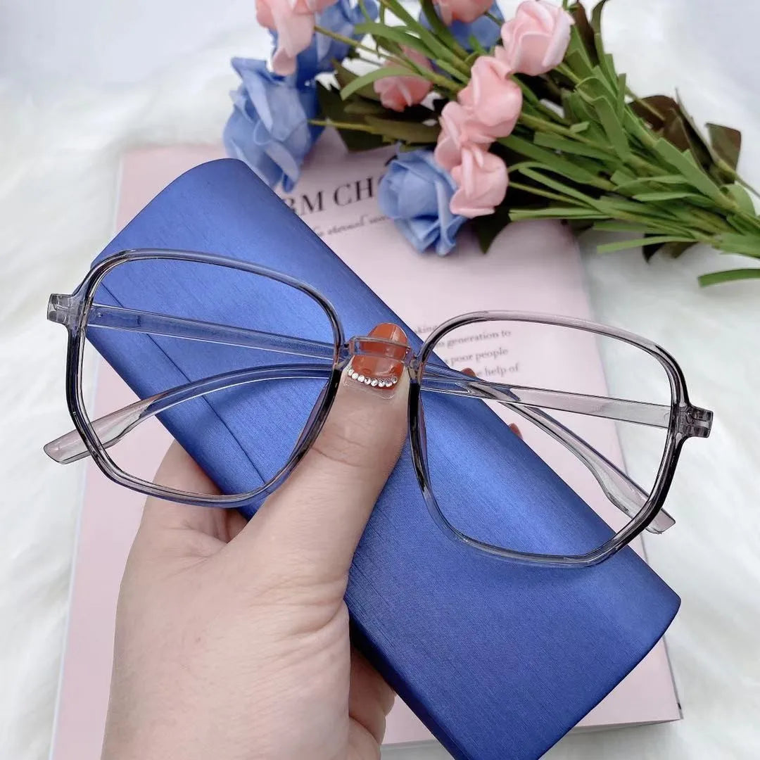 2021 Transparent Computer Glasses Frame Women Men Anti Blue Light polygon Eyewear Blocking Glasses Optical Spectacle Eyeglass