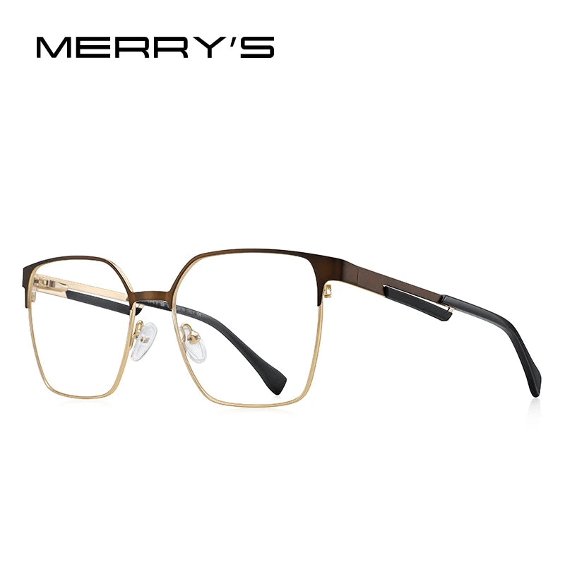 MERRYS DESIGN Luxury Glasses Frame For Men Women Fashion Titanium Alloy Square Frames Myopia Prescription Eyeglasses S2154