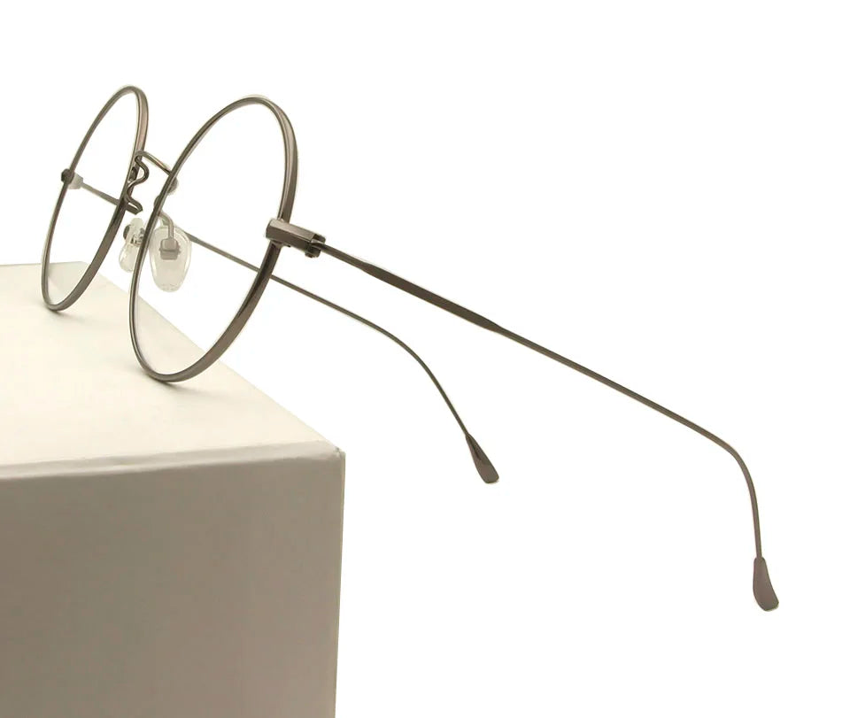 Alloy Glasses Frame Men Women Ultralight Thin Vintage Round Prescription Eyeglasses Retro Oval Optical Frame Men'S Eyewear Frame