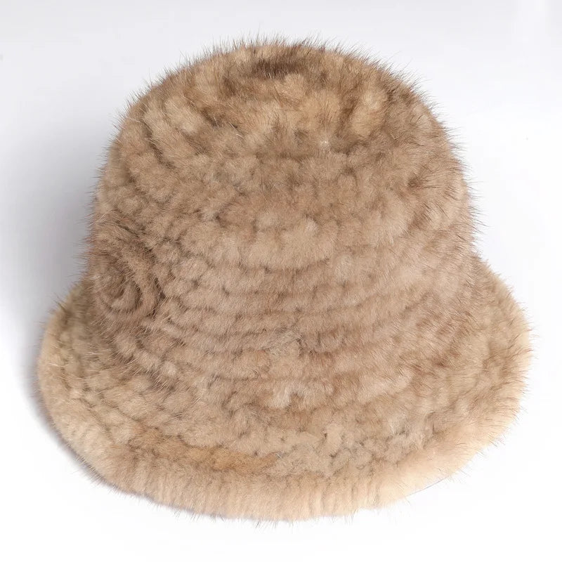 Winter Mink Fur Hat Female New Korean Casual Mink Hat Fur Hat Women Winter Mink Fur Warm Top Hat