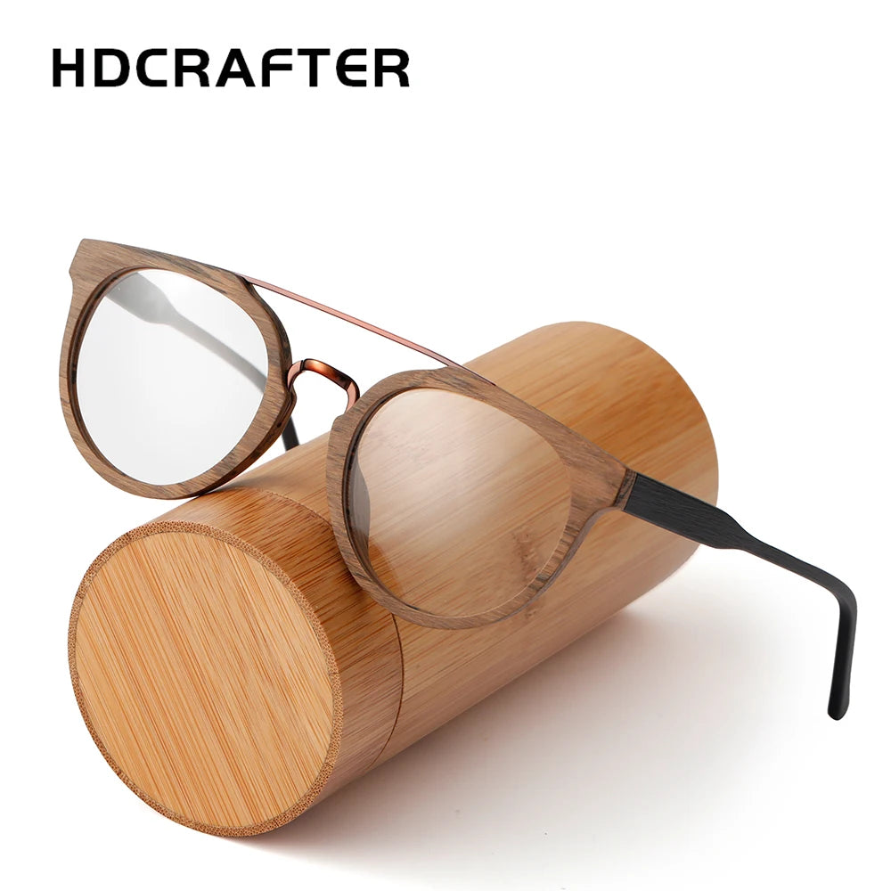 HDCRAFTER Wood Myopia Optical Glasses Frame Men Women Rx Prescription Eyeglasses Frames Clear Lens Spectacles Korea Eyewear 2020
