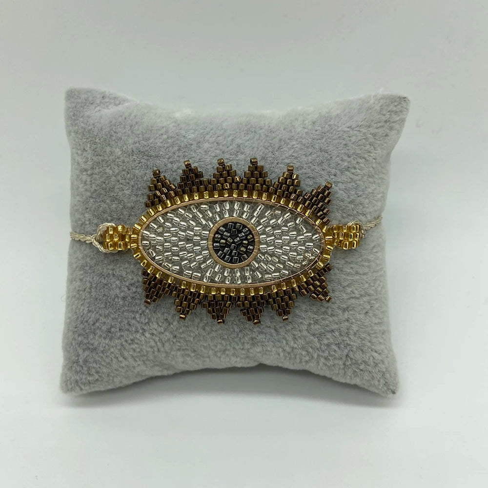 BLUESTAR Turkish Evil Eye Bracelets Star Women Bracelet MIYUKI Pulseras Mujer Handmade Crystal Bead Armband Jewelry 2021