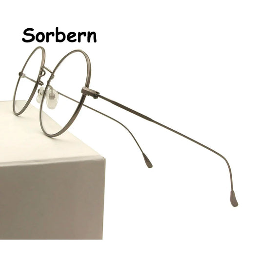 Alloy Glasses Frame Men Women Ultralight Thin Vintage Round Prescription Eyeglasses Retro Oval Optical Frame Men'S Eyewear Frame
