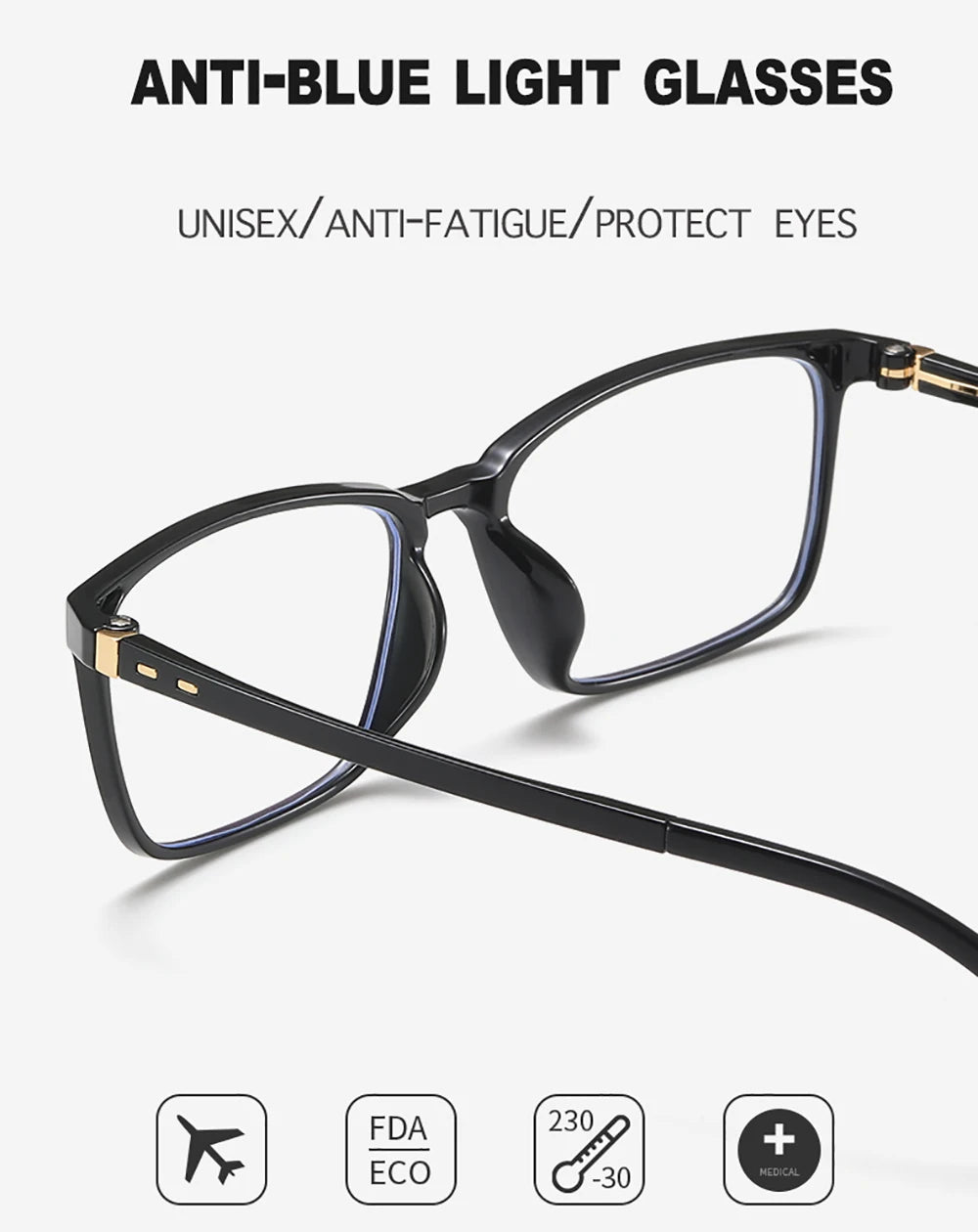 GUZTAG Anti Blue Light Glasses Vintage Casual Computer Goggles Optical  Eyeglasses Fashion Busines Eyewear For Men Women G8837