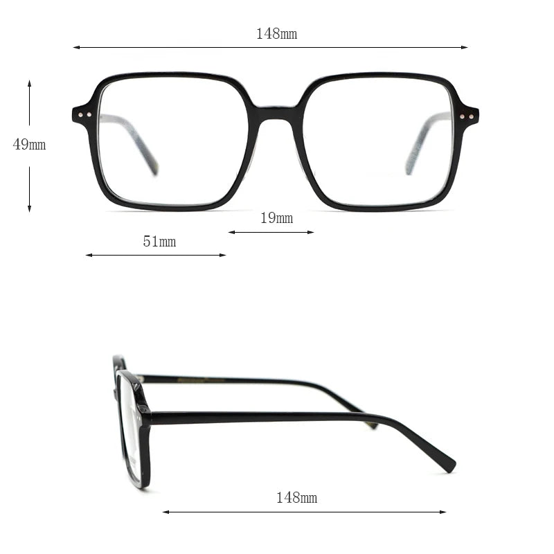 HDCRAFTER Oversized Glasses Frame Glasses For Women Luxury Pink Transparent Eyeglasses Frames Prescription Optical Clear Lenses