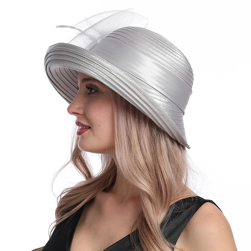 X110 Adult Millinery Fascinators  Party Hats Cross Border Summer Hat Fashion Sunscreen Hat Women's Beach Hat Curling Caps