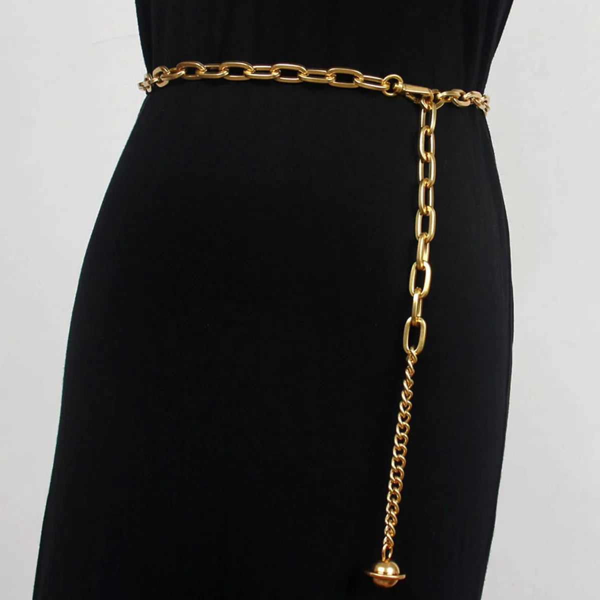 Women Fashion gold Belts Hip High Waist long Narrow Metal Chain Chunky Fringes Punk temperament Waist Chain