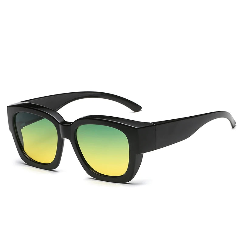 Polarized Fit-over sunglasses cover over overlay prescription glasses myopia man women car driver large size transfer eyewear