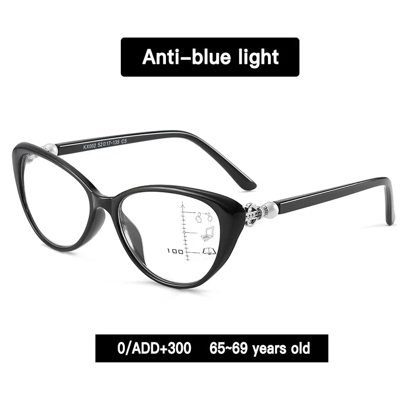 Progressive glasses hyperopia men women Prescription reading glasses anti blue ray add multifocus Presbyopia Eyewear +1 +2 +3