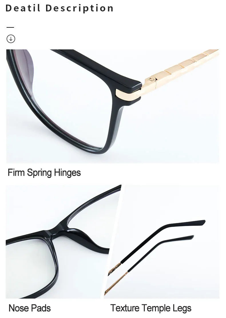 Glasses For Female Full Rim TR90 Frame Eyewears Retro Brand Anti-Blue Light Lenses Myopia Spectacles