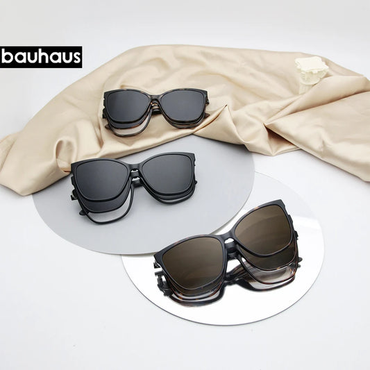 X3187 Magnet Polarized Clip Glasses Frame women Optical Myopia Clip Glasses For  Eyeglasses Frame