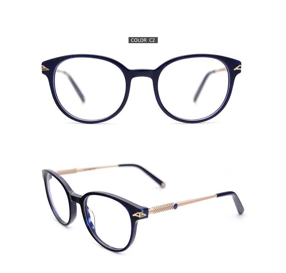 High quality  bauhaus shaped round Acetate glasses frame men Retro eyeglasses women myopia reading eyewear Oculos De Grau