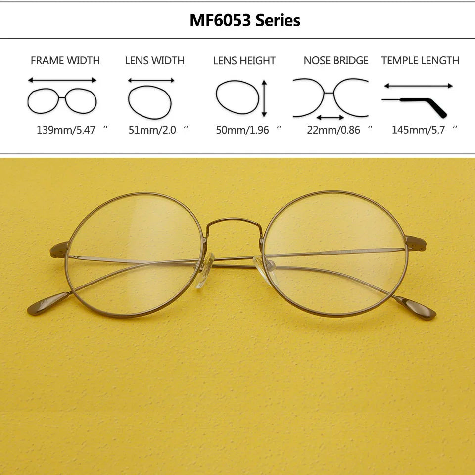 Alloy Glasses Frame Men Women Ultralight Thin Vintage Round Prescription Eyeglasses Retro Oval Optical Frame Men'S Eyewear Frame