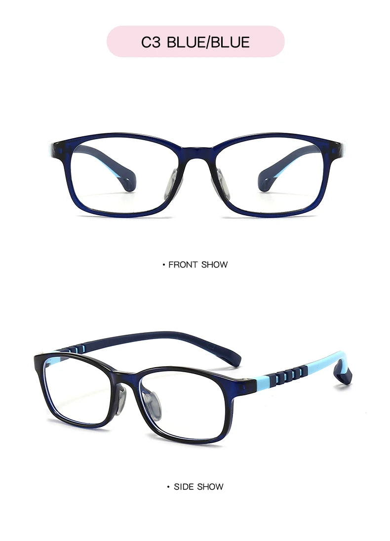 2021 Fashionable Glasses Kids Blue Light Anti Glare Filter Children Eyeglasses Girl Boy Optical Frame Blocking Clear Lenses