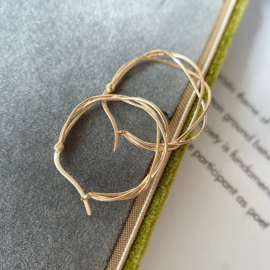 MADALENA SARARA Pure 18k Gold Earrings Exaggerated Gangle Women Earrings AU750 Made 100%