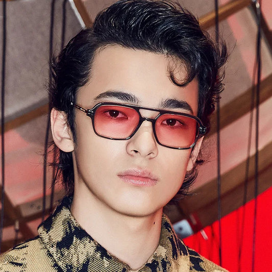 vintage Retro Square Sunglasses Women Brand Vintage Travel Small Rectangle Sun Glasses For Female men women Double beam glasses