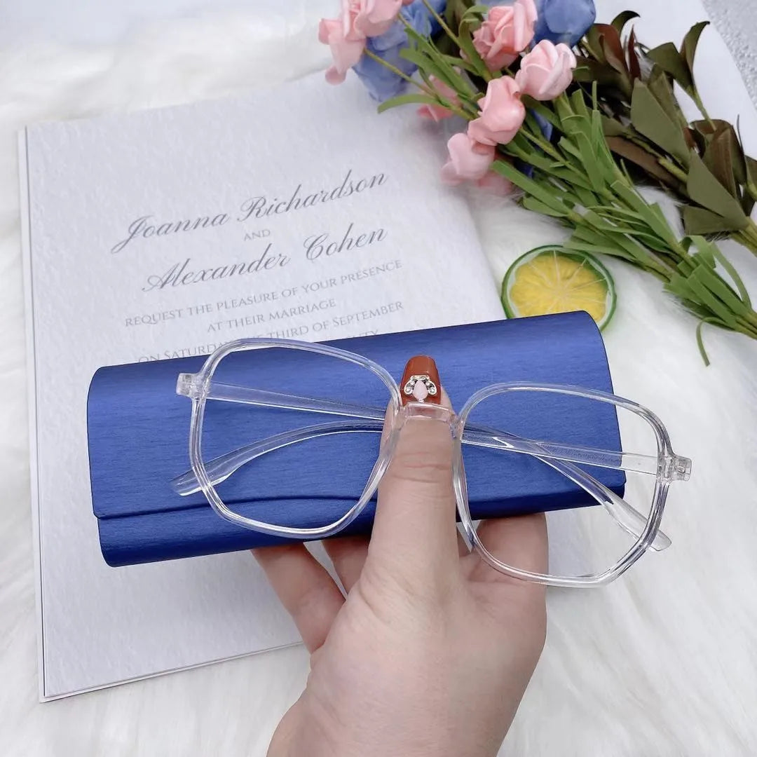 2021 Transparent Computer Glasses Frame Women Men Anti Blue Light polygon Eyewear Blocking Glasses Optical Spectacle Eyeglass