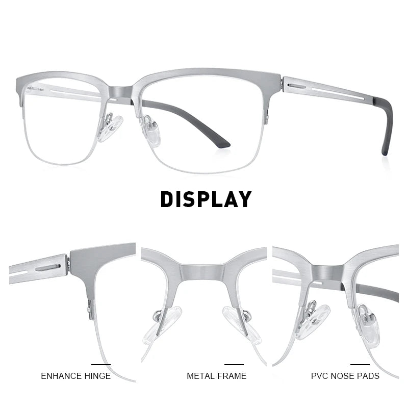 MERRYS DESIGN Classic Men Titanium Alloy Optical Glasses Frames Male Ultralight Square Myopia Prescription Eyeglasses S2183