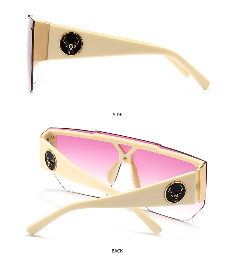 WackSaria Classic Luxury Men Sunglasses Glamour Fashion Half Frame Sun Glasses For Women Retro Vintage Square Designer Shades