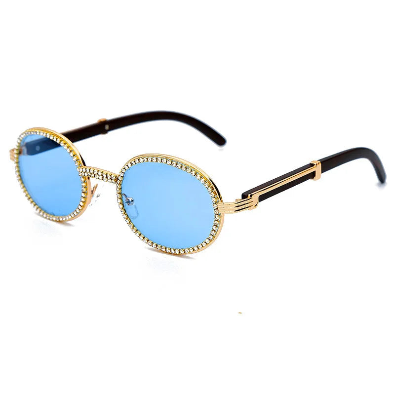 2020 Luxury Vintage Oval Sunglasses Women Retro Diamond Rectangle Sun Glasses Men Stempunk Sunglass Woman Shades Eyewear Oculos