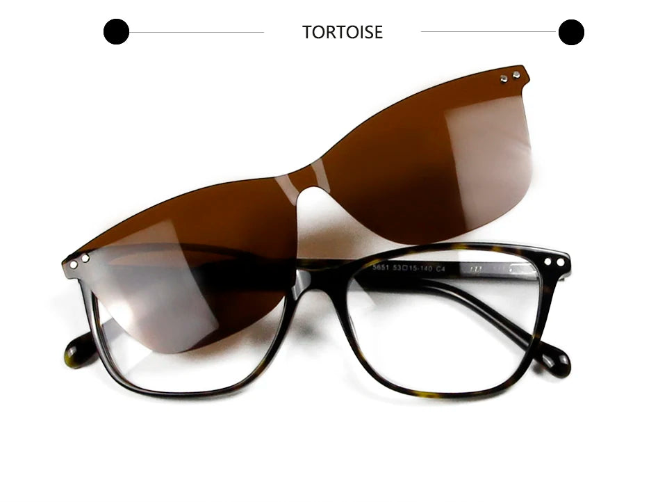 Trends 2024 Cateye Polarized Clear Sunglasses Women Transparent Acetate Eyewear Frame With Magnetic Clip On Sunglass Reflective