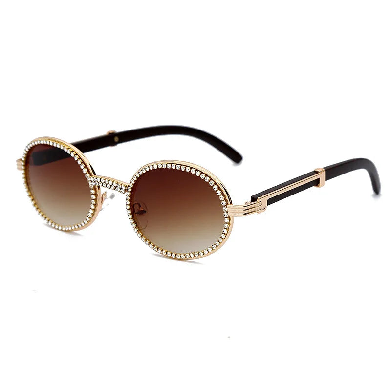 2020 Luxury Vintage Oval Sunglasses Women Retro Diamond Rectangle Sun Glasses Men Stempunk Sunglass Woman Shades Eyewear Oculos