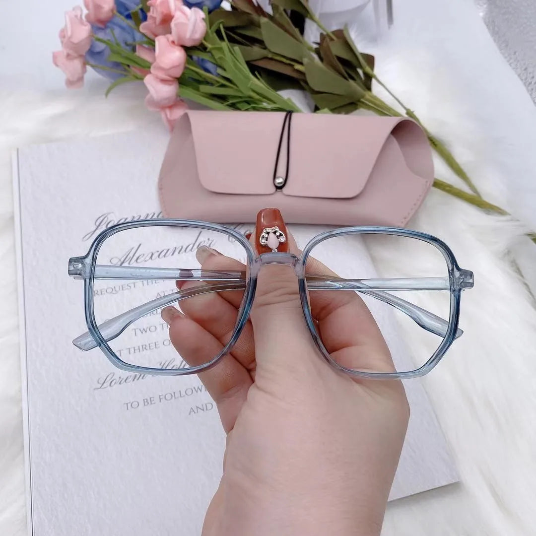 2021 Transparent Computer Glasses Frame Women Men Anti Blue Light polygon Eyewear Blocking Glasses Optical Spectacle Eyeglass