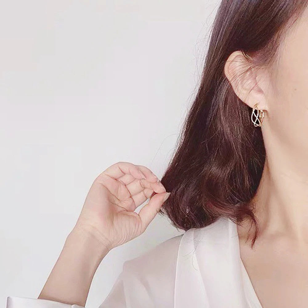 MADALENA SARARA Pure 18k Gold Earrings Exaggerated Gangle Women Earrings AU750 Made 100%