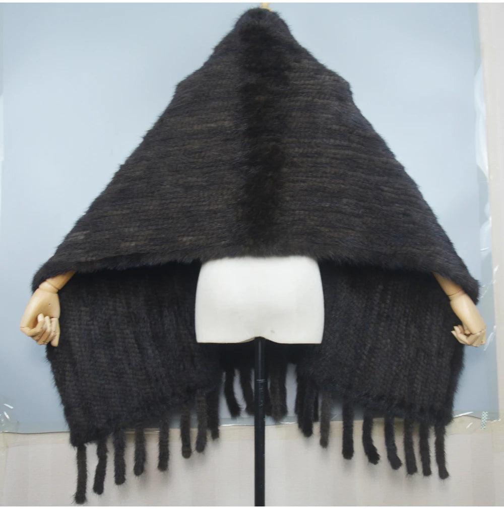Long Style Winter Real Natural Mink Fur Scarf Lady 100% Natural Real Mink Fur Shawl Women Knitted Real Mink Fur Pashmina Scarves