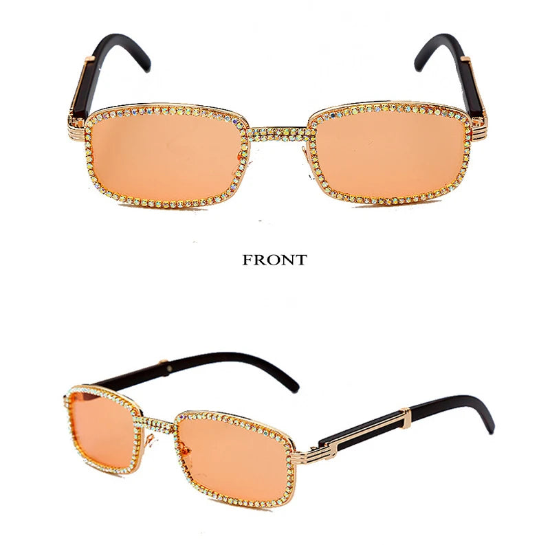 2020 Luxury Vintage Oval Sunglasses Women Retro Diamond Rectangle Sun Glasses Men Stempunk Sunglass Woman Shades Eyewear Oculos