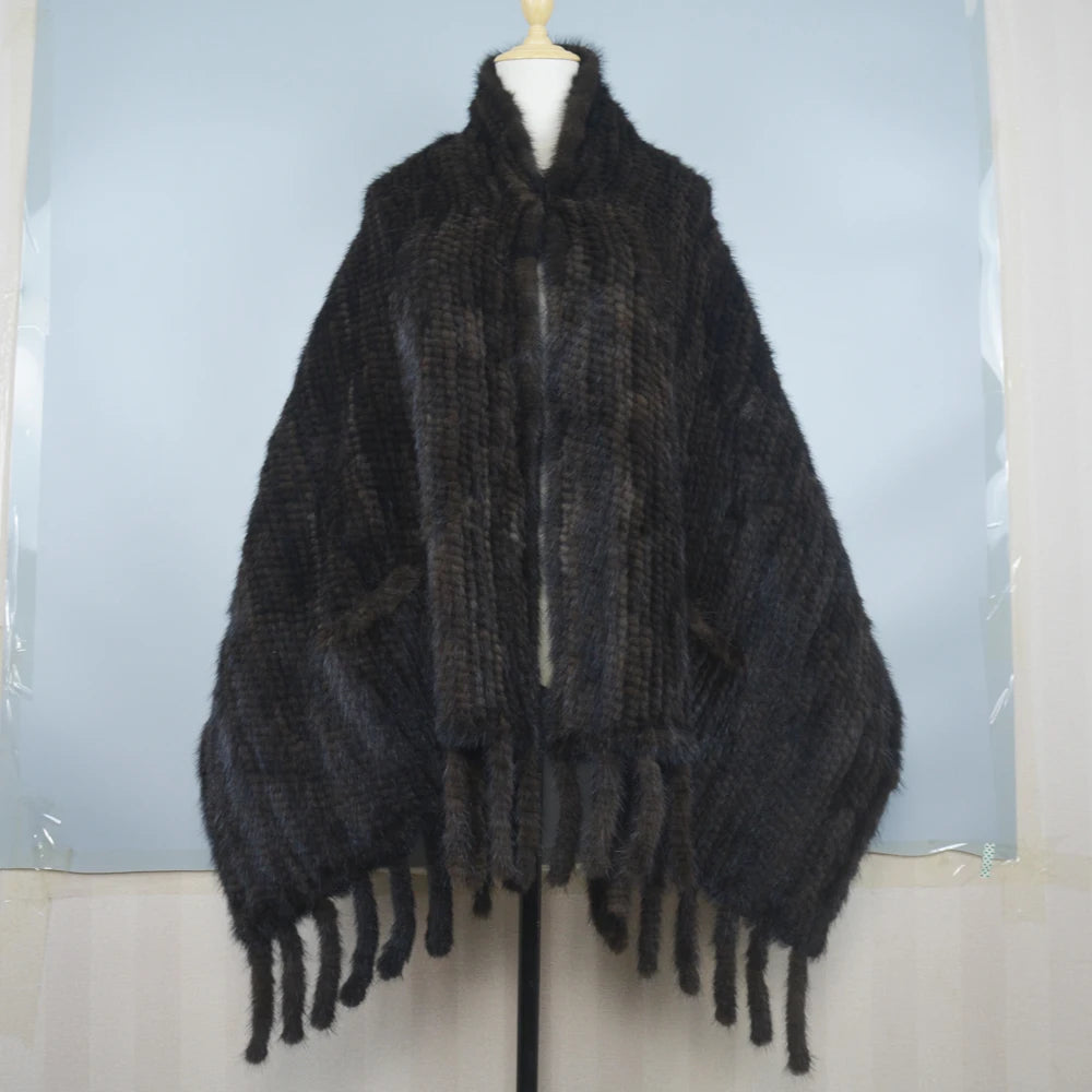 Long Style Winter Real Natural Mink Fur Scarf Lady 100% Natural Real Mink Fur Shawl Women Knitted Real Mink Fur Pashmina Scarves
