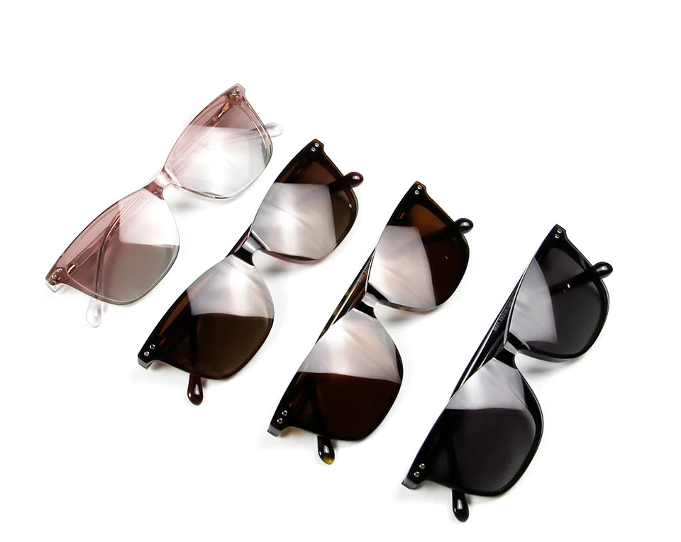 Trends 2024 Cateye Polarized Clear Sunglasses Women Transparent Acetate Eyewear Frame With Magnetic Clip On Sunglass Reflective