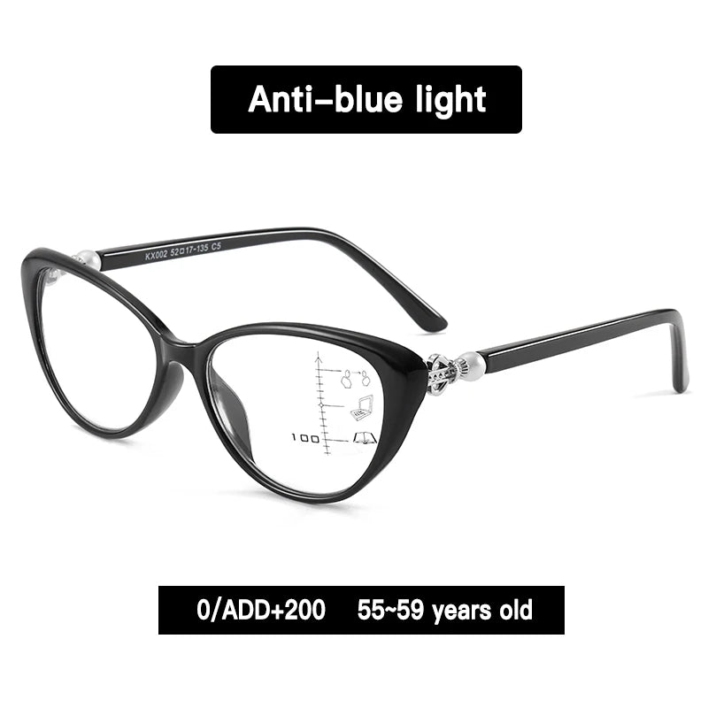 Progressive glasses hyperopia men women Prescription reading glasses anti blue ray add multifocus Presbyopia Eyewear +1 +2 +3