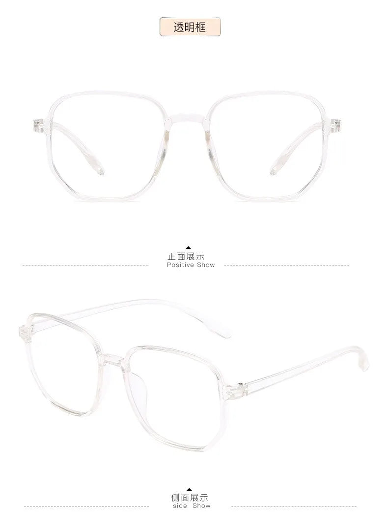2021 Transparent Computer Glasses Frame Women Men Anti Blue Light polygon Eyewear Blocking Glasses Optical Spectacle Eyeglass