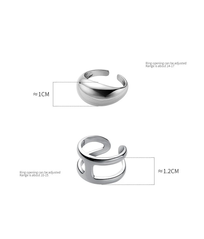 Woman Rings Silver 925 Jewelry The Letter H Gift Female Ring 2021 Trend Teens Wedding Punk Fine Jewelry For Woman Adjustable