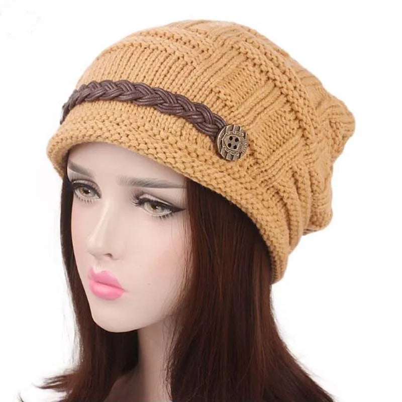 Woman knitted Caps earmuffs hat, fashion winter pure manual warm cap, four color, Christmas gift.