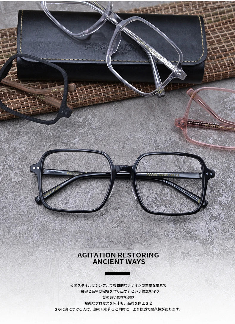 HDCRAFTER Oversized Glasses Frame Glasses For Women Luxury Pink Transparent Eyeglasses Frames Prescription Optical Clear Lenses