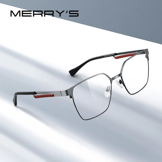 MERRYS DESIGN Luxury Glasses Frame For Men Women Fashion Titanium Alloy Square Frames Myopia Prescription Eyeglasses S2154