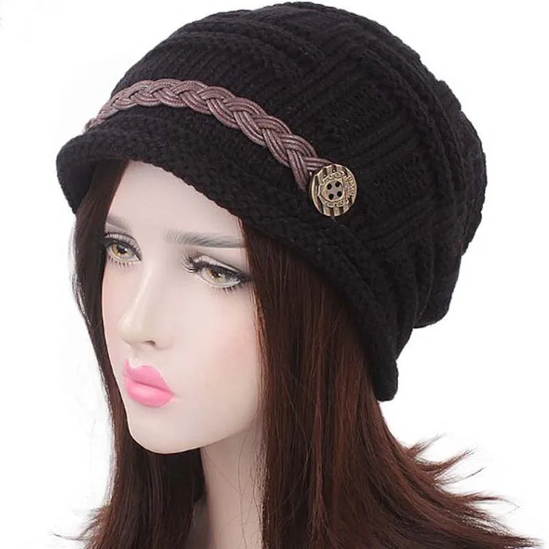 Woman knitted Caps earmuffs hat, fashion winter pure manual warm cap, four color, Christmas gift.