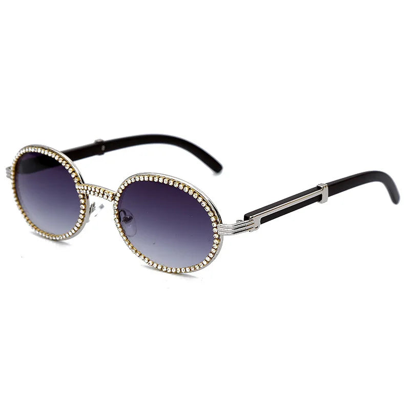 2020 Luxury Vintage Oval Sunglasses Women Retro Diamond Rectangle Sun Glasses Men Stempunk Sunglass Woman Shades Eyewear Oculos