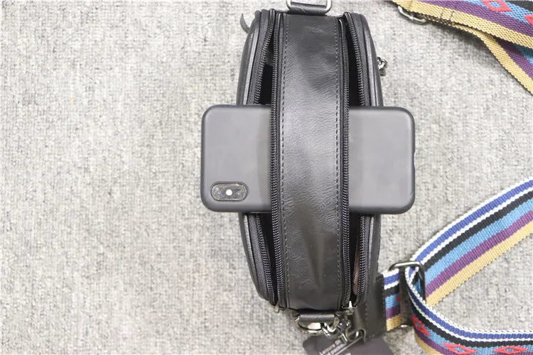 Korean Brand Designer Men Crossbody Bags Leather Man Stylish Design Male Sling Bag Small Fashion Shoulder Messenger Bags