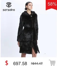 Real Mink Fur Coat Women Winter Natural Mink Coats Hood Genuine Fur Mink Jackets Plus Size Long Vintage Thick Warm Outwear 2024