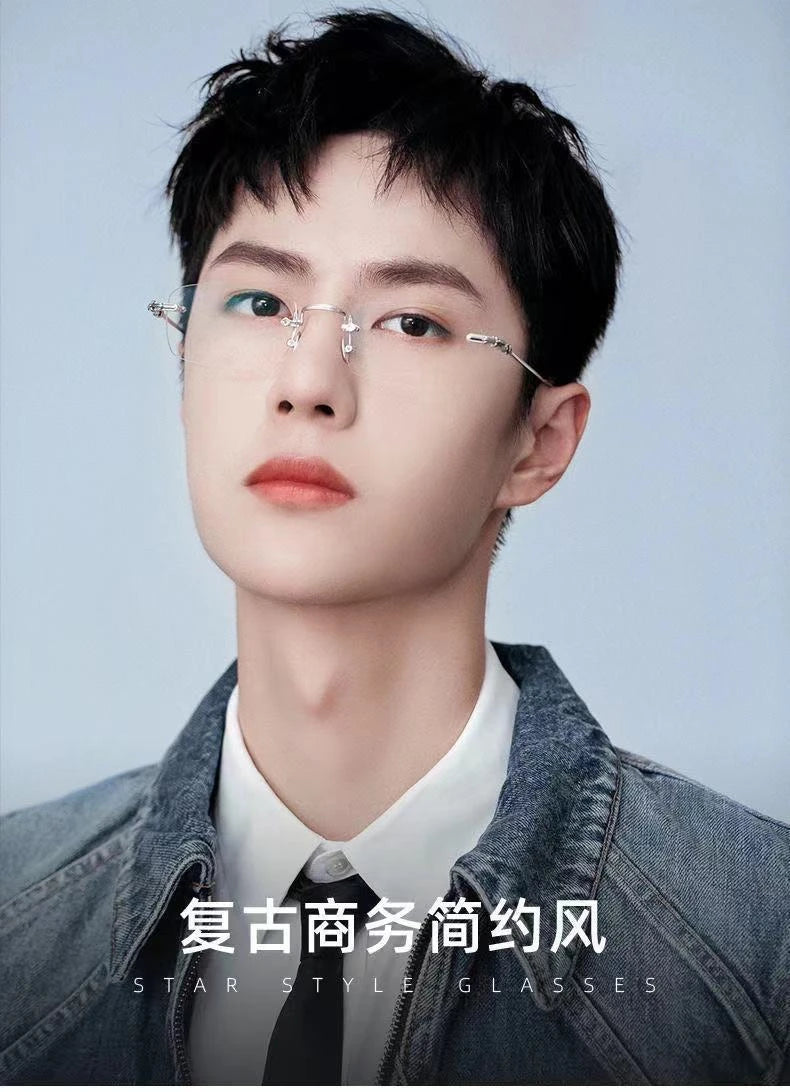 Transparent Computer Glasses Frameless Women Men Anti Blue Light square Eyewear Blocking Glasses Optical Spectacle Eyeglass